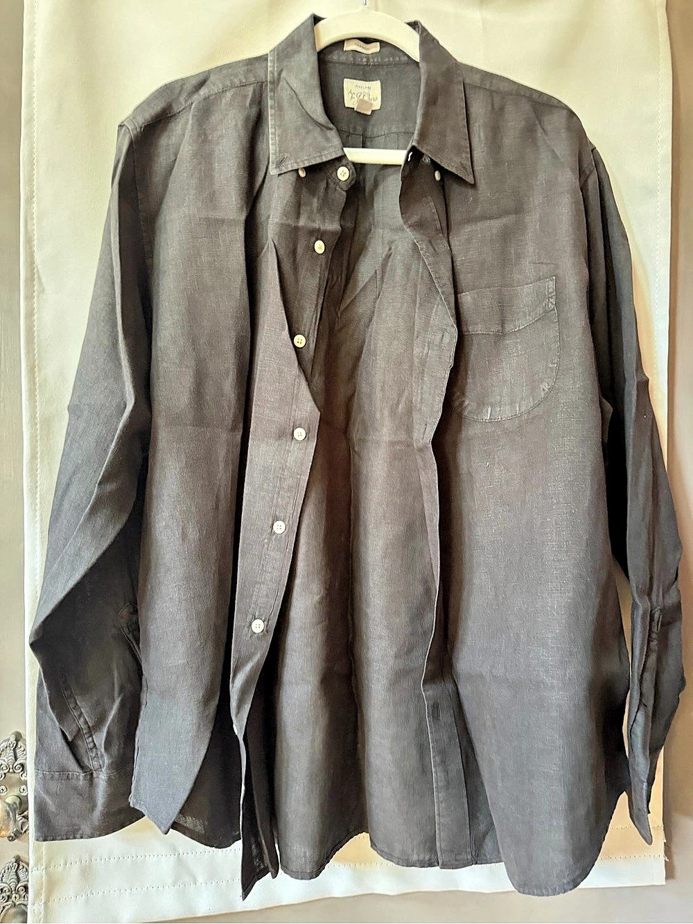 J.Crew Classic Fit Irish Linen Shirt Gray